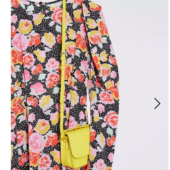 Topshop Multicolor Puff Sleeve Floral Midi Dress - Picture 3 of 16